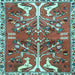 Square Machine Washable Persian Light Blue Traditional Rug, wshtr3895lblu