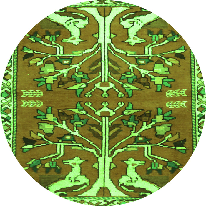 Square Persian Green Traditional Rug, tr3895grn