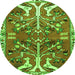 Square Persian Green Traditional Rug, tr3895grn