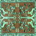 Square Machine Washable Persian Turquoise Traditional Area Rugs, wshtr3895turq