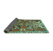 Sideview of Persian Turquoise Traditional Rug, tr3895turq