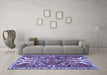 Machine Washable Persian Blue Traditional Rug in a Living Room, wshtr3895blu