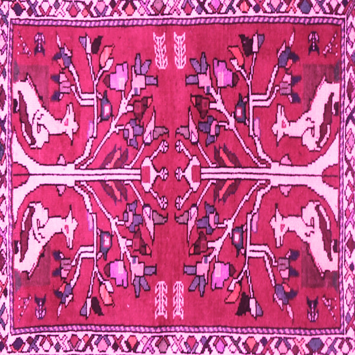 Square Machine Washable Persian Pink Traditional Rug, wshtr3895pnk