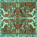Square Persian Turquoise Traditional Rug, tr3895turq