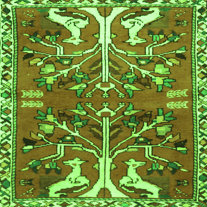 Serging Thickness of Persian Green Traditional Rug, tr3895grn