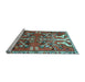 Sideview of Machine Washable Persian Light Blue Traditional Rug, wshtr3895lblu