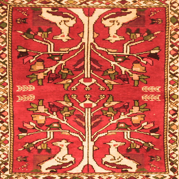 Serging Thickness of Persian Orange Traditional Rug, tr3895org