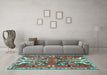 Machine Washable Persian Light Blue Traditional Rug in a Living Room, wshtr3895lblu