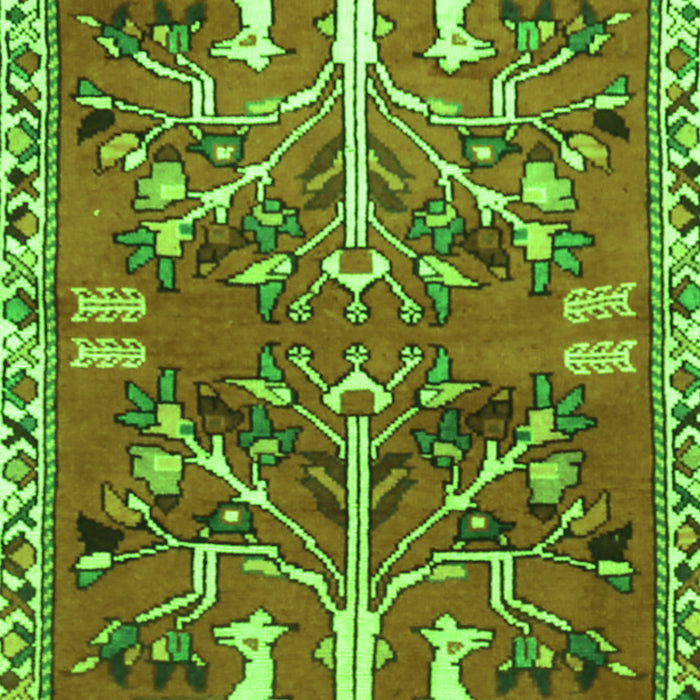 Serging Thickness of Machine Washable Persian Green Traditional Area Rugs, wshtr3895grn