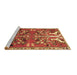 Sideview of Machine Washable Persian Brown Traditional Rug, wshtr3895brn