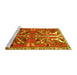 Sideview of Machine Washable Persian Yellow Traditional Rug, wshtr3895yw