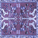 Square Persian Blue Traditional Rug, tr3895blu