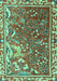 Machine Washable Persian Turquoise Traditional Area Rugs, wshtr3896turq