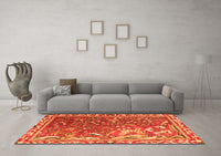 Machine Washable Persian Orange Traditional Rug, wshtr3896org