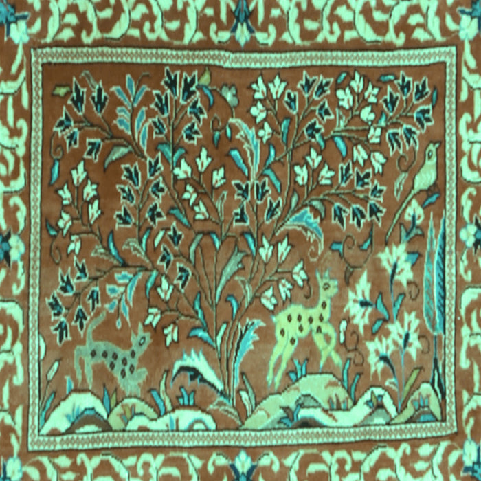Square Persian Turquoise Traditional Rug, tr3896turq