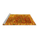 Sideview of Machine Washable Persian Yellow Traditional Rug, wshtr3896yw