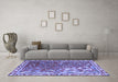 Machine Washable Persian Blue Traditional Rug in a Living Room, wshtr3896blu