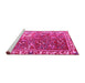 Sideview of Machine Washable Persian Pink Traditional Rug, wshtr3896pnk