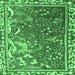 Square Machine Washable Persian Emerald Green Traditional Area Rugs, wshtr3896emgrn