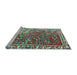 Sideview of Machine Washable Persian Light Blue Traditional Rug, wshtr3896lblu