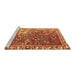 Sideview of Machine Washable Persian Brown Traditional Rug, wshtr3896brn