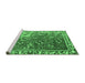 Sideview of Machine Washable Persian Emerald Green Traditional Area Rugs, wshtr3896emgrn