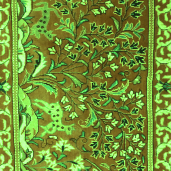 Serging Thickness of Machine Washable Persian Green Traditional Area Rugs, wshtr3896grn