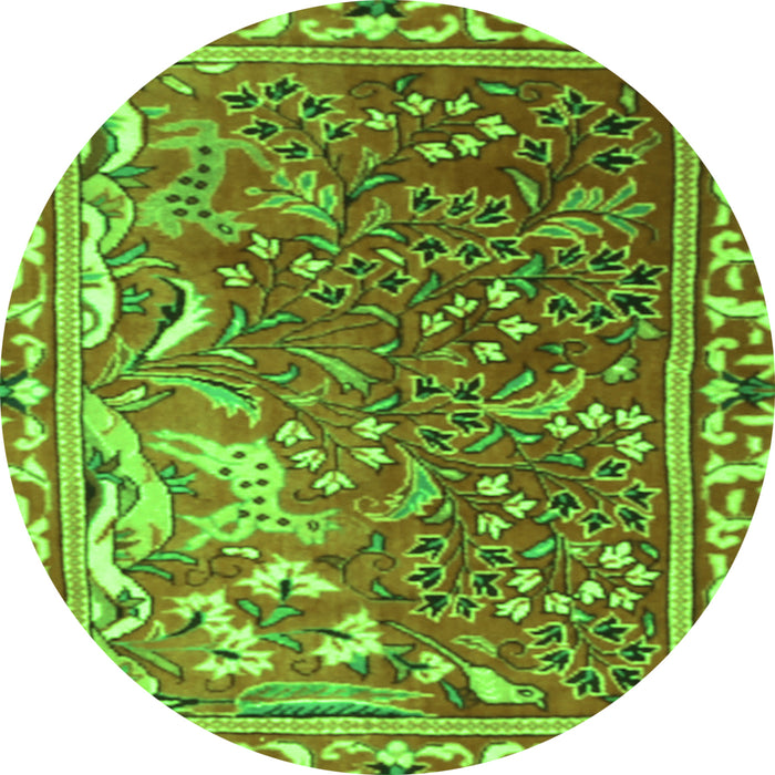 Square Persian Green Traditional Rug, tr3896grn