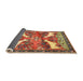 Sideview of Traditional Metallic Gold Animal Rug, tr3897