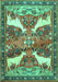 Machine Washable Animal Turquoise Traditional Area Rugs, wshtr3897turq