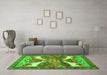 Machine Washable Animal Green Traditional Area Rugs in a Living Room,, wshtr3897grn