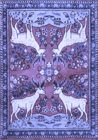 Animal Blue Traditional Rug, tr3897blu