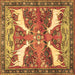 Square Animal Brown Traditional Rug, tr3897brn