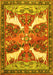 Machine Washable Animal Yellow Traditional Rug, wshtr3897yw