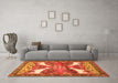 Machine Washable Animal Orange Traditional Area Rugs in a Living Room, wshtr3897org
