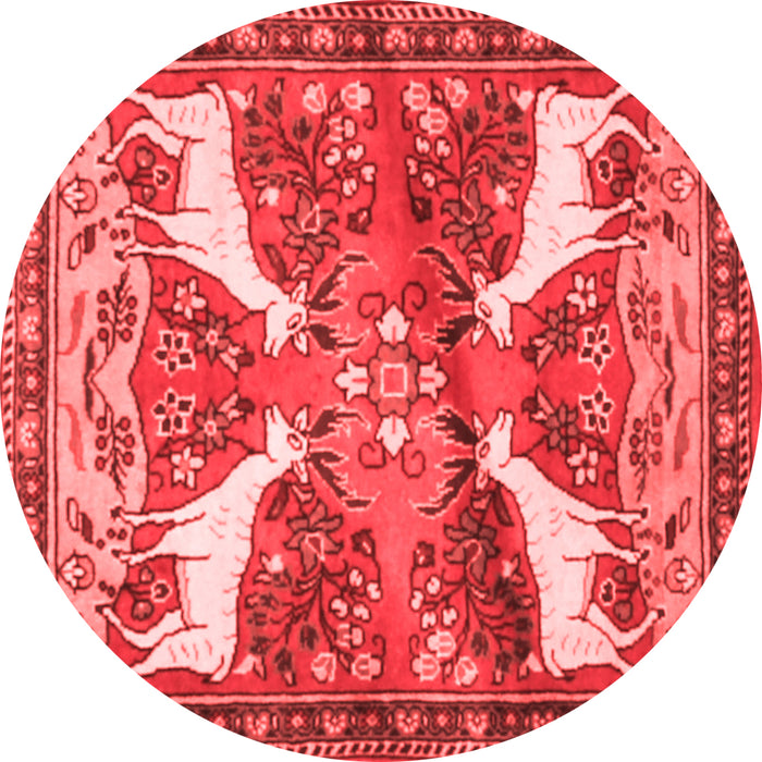 Animal Red Traditional Rug, tr3897red