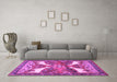 Machine Washable Animal Purple Traditional Area Rugs in a Living Room, wshtr3897pur