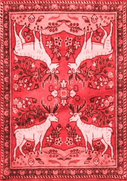 Animal Red Traditional Area Rugs