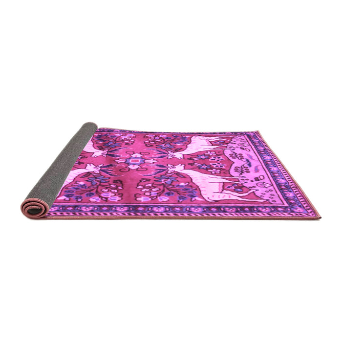 Sideview of Animal Purple Traditional Rug, tr3897pur