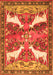 Serging Thickness of Machine Washable Animal Orange Traditional Area Rugs, wshtr3897org