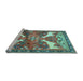 Sideview of Machine Washable Animal Light Blue Traditional Rug, wshtr3897lblu