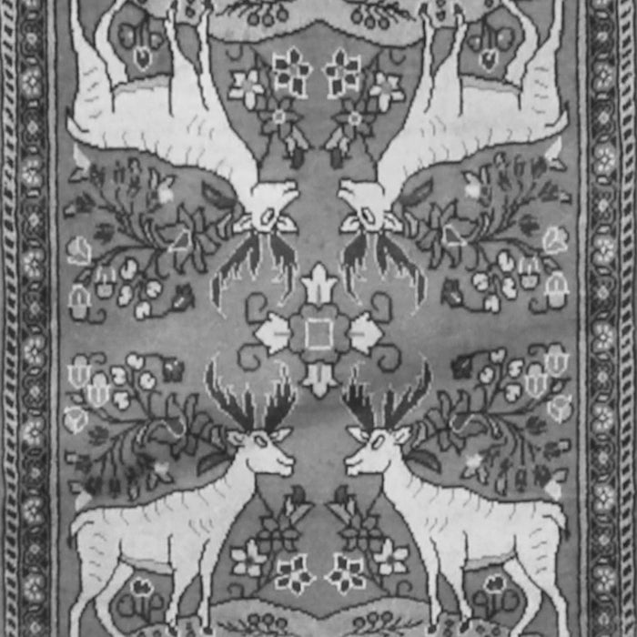 Serging Thickness of Machine Washable Animal Gray Traditional Rug, wshtr3897gry