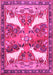 Machine Washable Animal Pink Traditional Rug, wshtr3897pnk