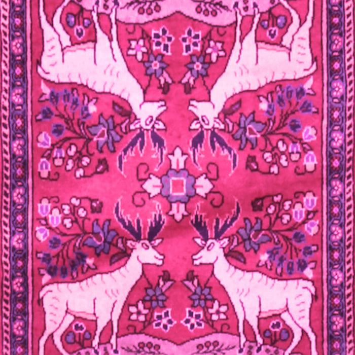 Machine Washable Animal Pink Traditional Rug, wshtr3897pnk