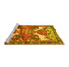 Sideview of Machine Washable Animal Yellow Traditional Rug, wshtr3897yw