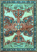 Machine Washable Animal Light Blue Traditional Rug, wshtr3897lblu