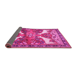 Sideview of Animal Pink Traditional Rug, tr3897pnk
