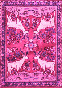 Animal Pink Traditional Rug, tr3897pnk