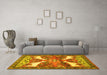 Machine Washable Animal Yellow Traditional Rug in a Living Room, wshtr3897yw