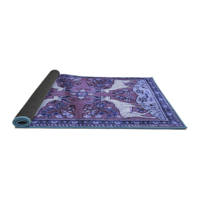 Sideview of Animal Blue Traditional Rug, tr3897blu